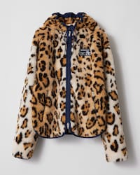 hooded jacket IN alpaca wool polar fleece - FAUVE / NAVY -  - 1 | CELINE