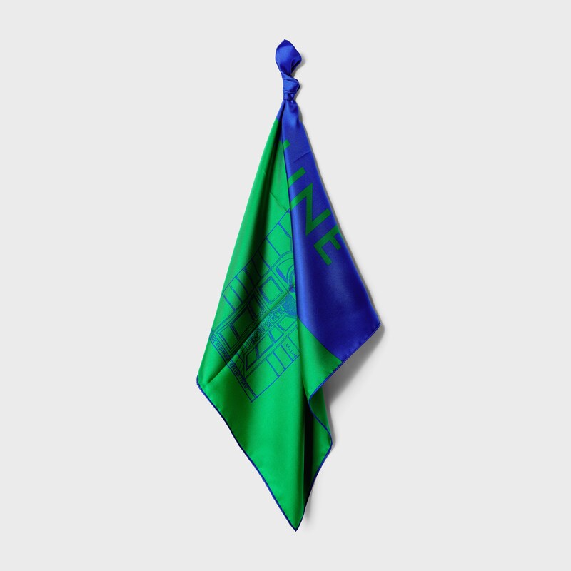 BIENVENUE BANDANA 55 - BLUE/GREEN -  - 1 | CELINE