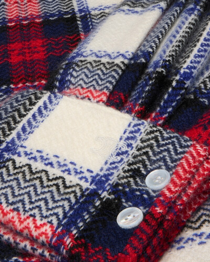 shirt IN checked cashmere - BLACK/RED/WHITE -  - 1 | CELINE