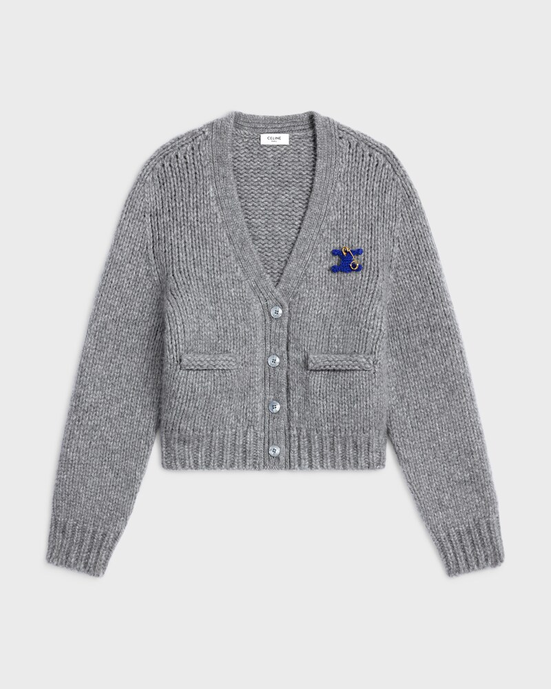 cardigan IN cashmere and silk - LIGHT GREY -  - 1 | CELINE