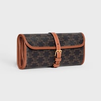Domino Case in Triomphe Canvas and Lambskin - Tan - TRAVEL - 2 | CELINE