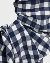 CELINE VICHY SCRUNCHY IN STEEL, POLYAMIDE, POLYESTER AND ELASTANE - NAVY / WHITE - HAIR ACCESSORIES - 2 | CELINE