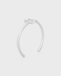 Triomphe Asymmetric Cuff in Brass with Rhodium Finish - SILVER -  - 2 | CELINE