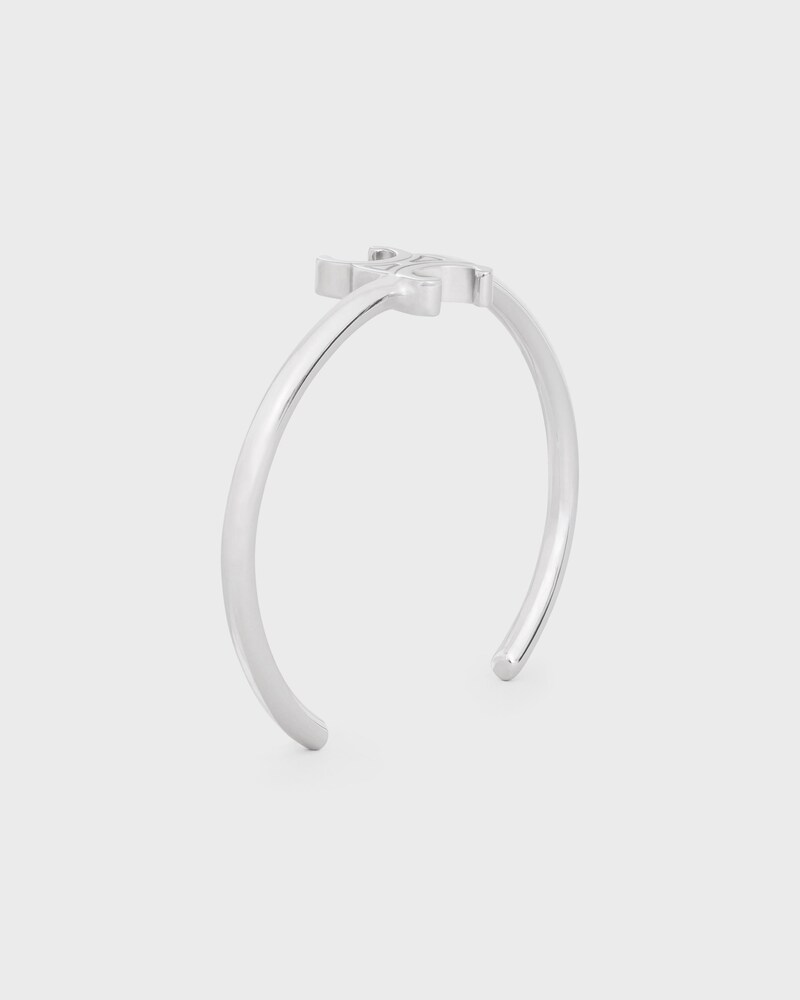 Jonc Triomphe Asym&eacute;trique en Laiton Rhodi&eacute; - ARGENT -  - 1 | CELINE