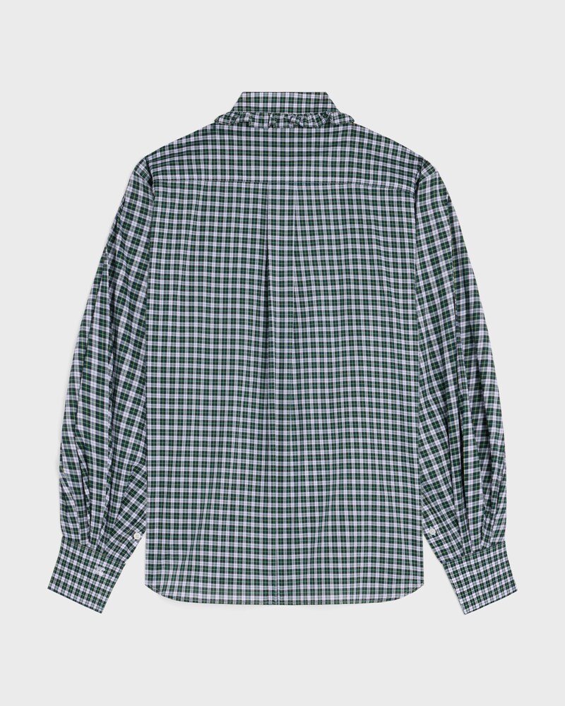 shirt IN tartan cotton cloth - BLANC/VERT/JAUNE -  - 1 | CELINE
