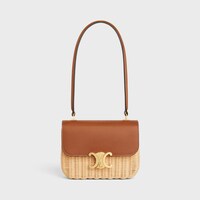 TEEN GARANCE BAG IN WICKER AND NATURAL CALFSKIN - NATURAL / TAN - TRIOMPHE - 1 | CELINE