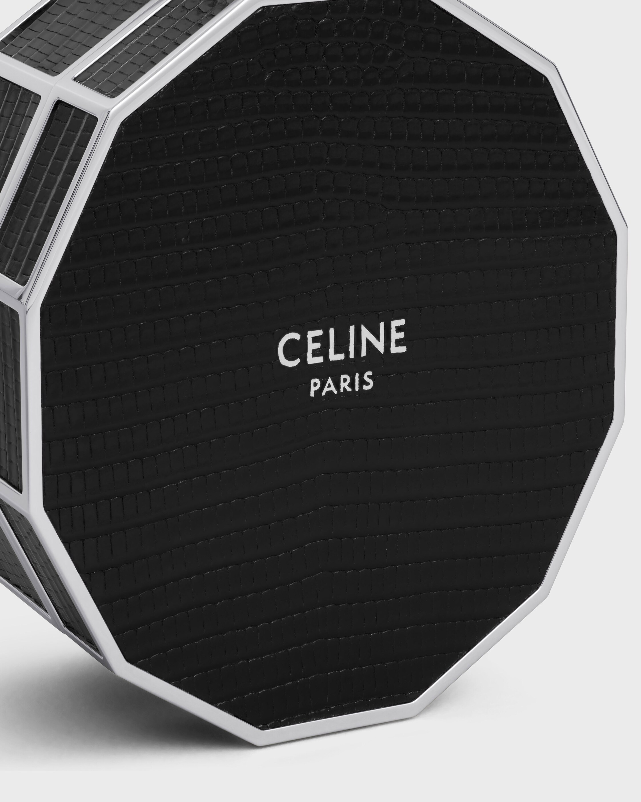CELINE ブラック アクセサリーケース JEWELRY CASE IN STEEL AND LIZARD - BLACK | CELINE