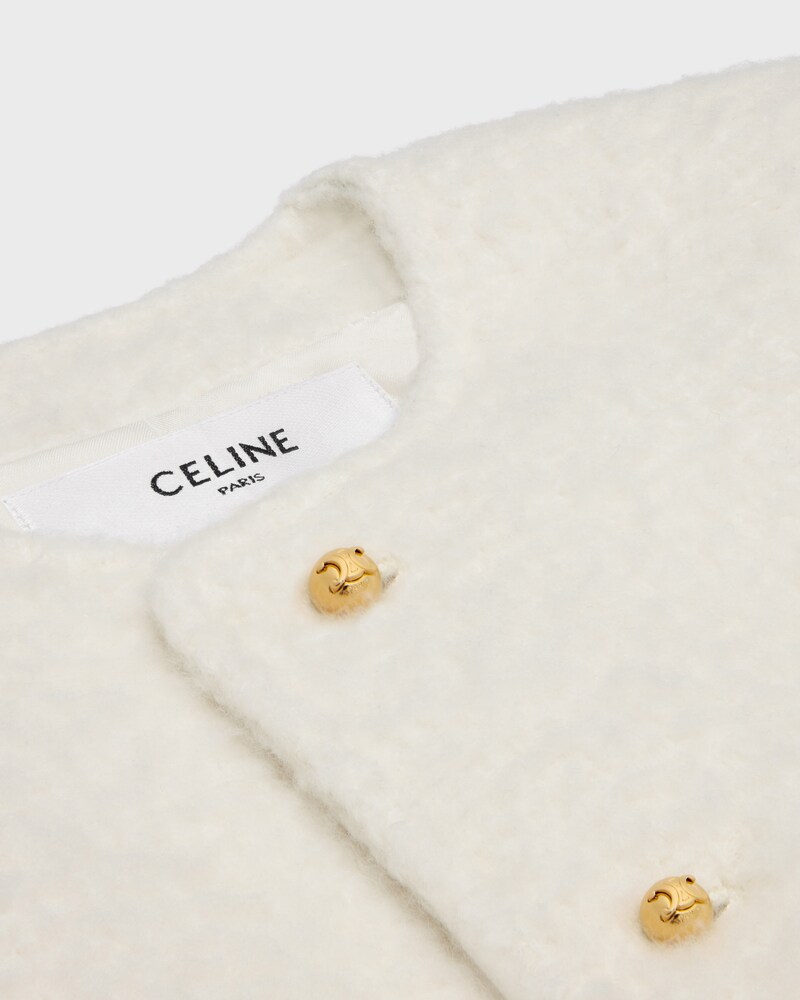 icone jacket IN cashmere and wool natté - WHITE -  - 1 | CELINE