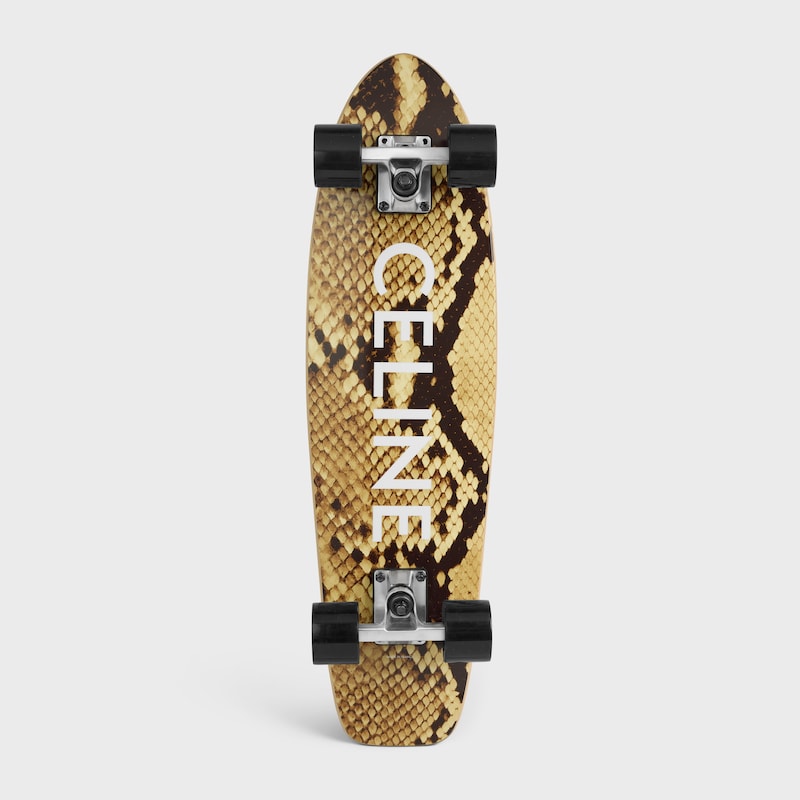 MINI CRUISER em Madeira com Python e estampa Celine - BEGE / PRETO -  - 1 | CELINE