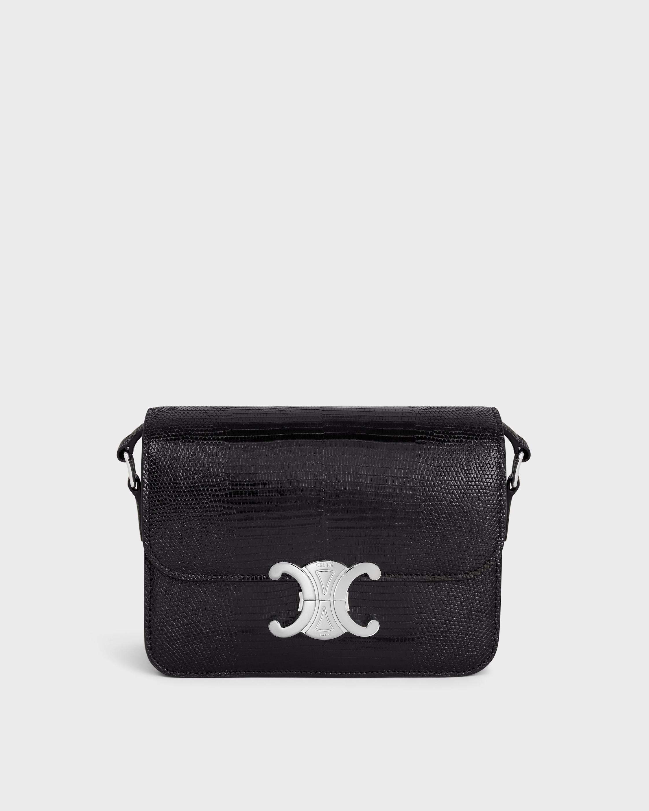 Teen Triomphe Bag in Lizard - BLACK | CELINE