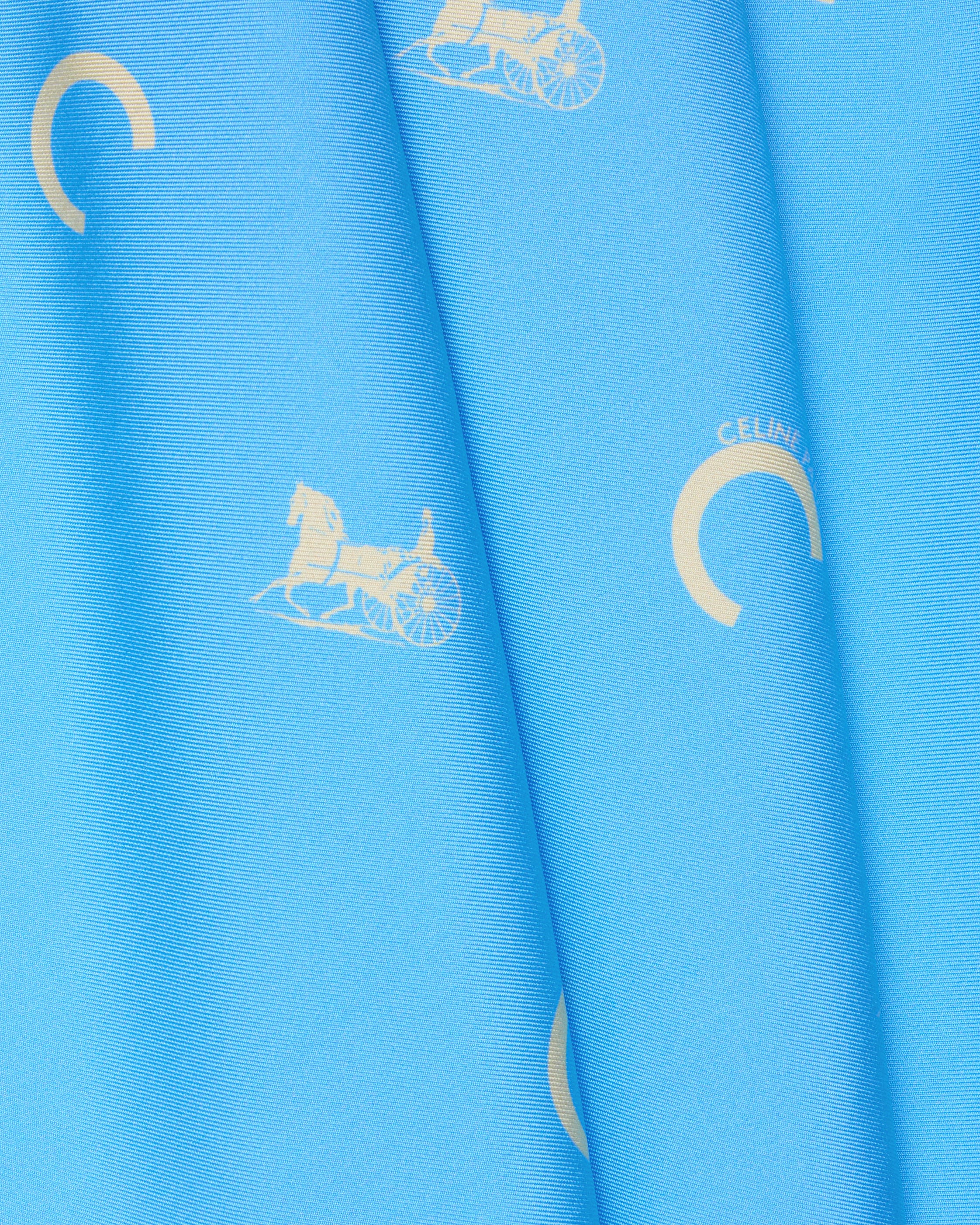 C CALÈCHE BANDANA, 55 - BABY BLUE/CREAM | CELINE