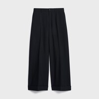 PANTALONES LARGOS DOCKS DE LANA Y GABARDINA DE MOHAIR - NEGRO -  - 1 | CELINE