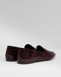 AURA SLIPPER IN Crocodile Stamped leather - BURGUNDY -  - 2 | CELINE