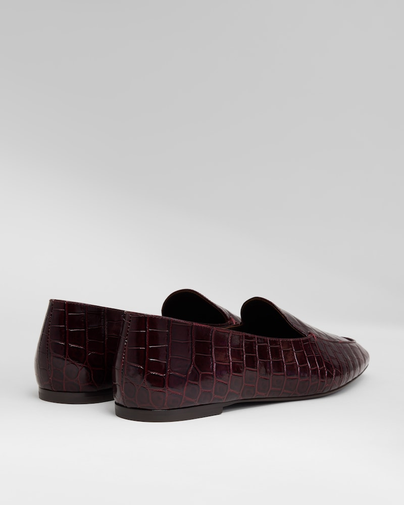 AURA SLIPPER IN Crocodile Stamped leather - BURGUNDY -  - 1 | CELINE