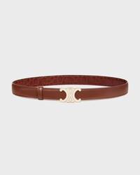 Reversible Strap 25MM IN TAURILLON LEATHER AND CROCODILE EMBOSSED CALFSKIN -  -  - 2 | CELINE