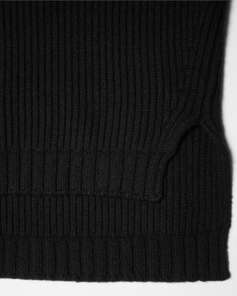 JERSEY CON CUELLO ALTO EN CANAL&Eacute; DE CACHEMIRA - NEGRO -  - 1 | CELINE