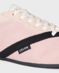 THE FLAT SNEAKER IN GROS GRAIN, VELVET, SUEDE GOATSKIN AND LAMBSKIN - PINK / BLACK -  - 2 | CELINE