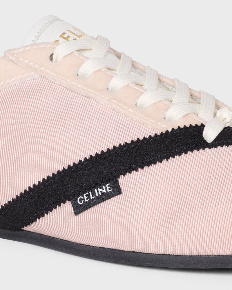 THE FLAT SNEAKER EN GROS GRAIN, VELOURS, CUIR DE CHÈVRE VELOURS ET CUIR D'AGNEAU - ROSE / NOIR -  - 1 | CELINE