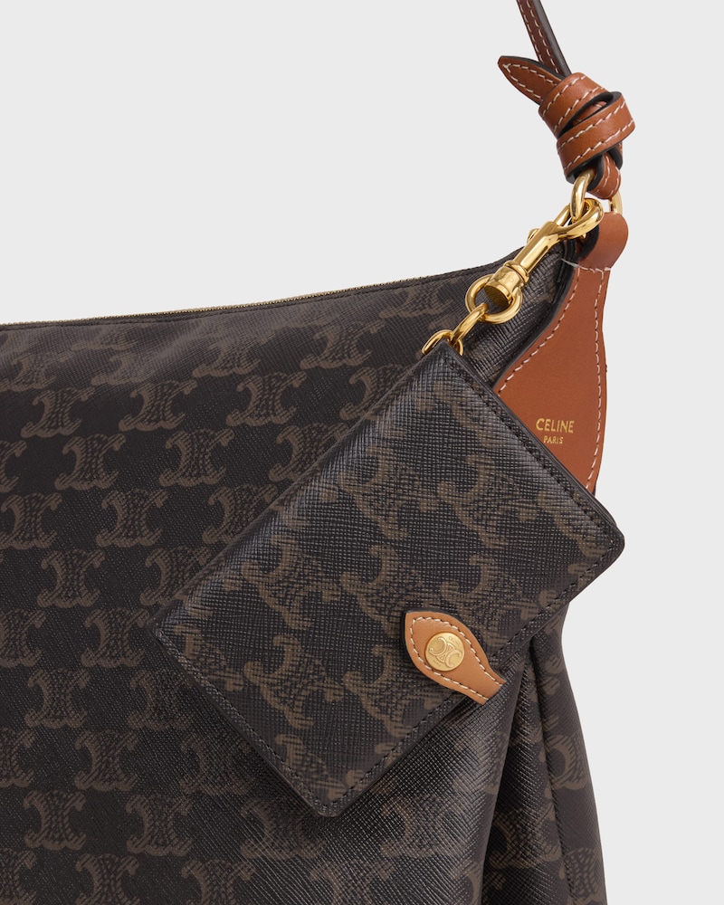 Charm per notebook in tela Triomphe e pelle di vitello - CUOIO - CHARM E ACCESSORI - 1 | CELINE