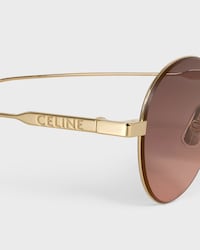 Metal Frame 28 sunglasses in Metal - Light Gold / Brown Rose -  - 2 | CELINE