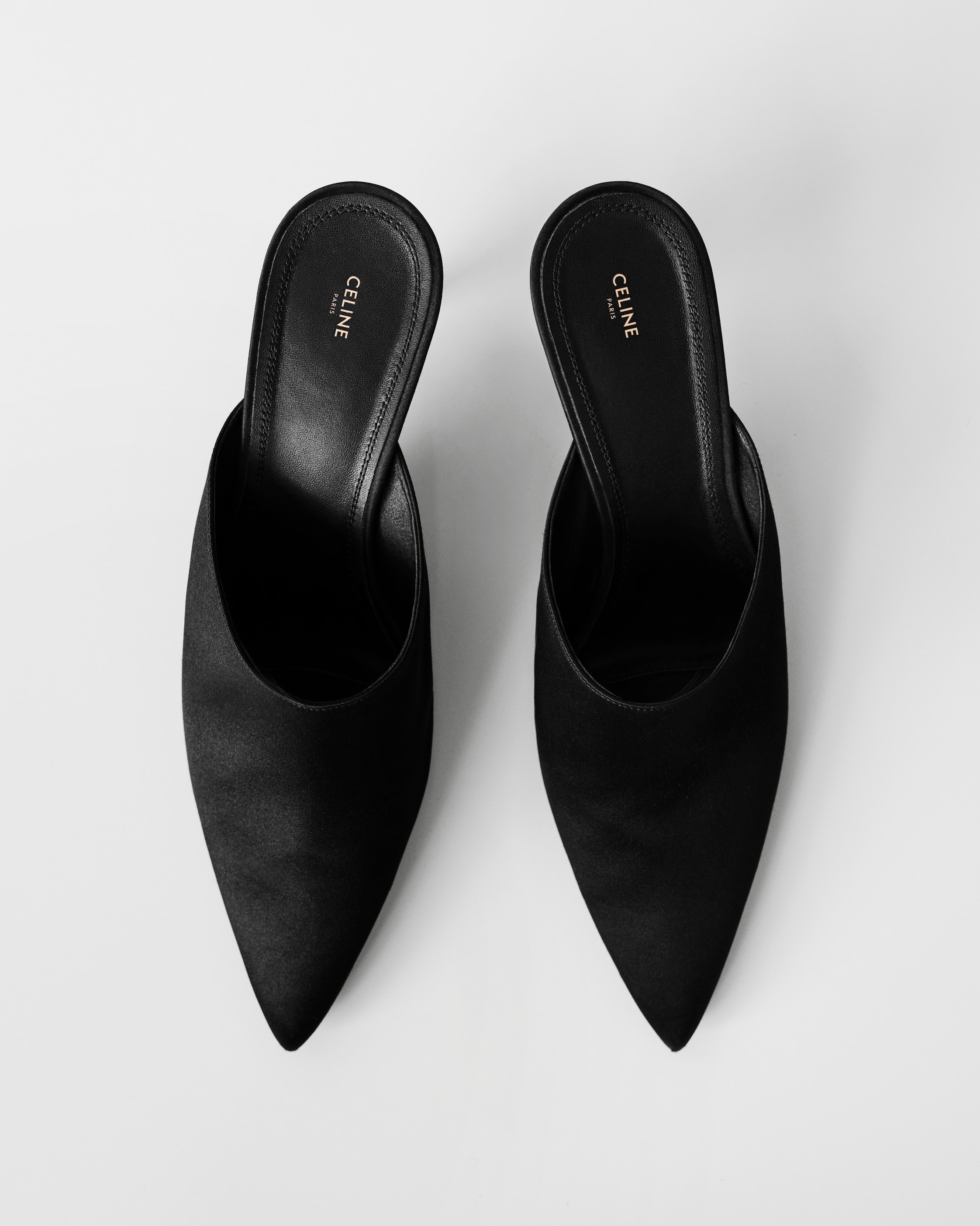 SATIN MIDI MULE - BLACK | CELINE