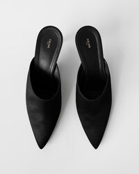 SATIN MIDI MULE - BLACK -  - 1 | CELINE