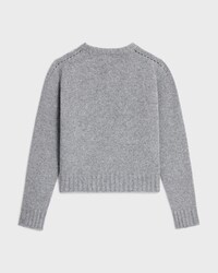 crewneck sweater IN SEAMLESS CASHMERE - MEDIUM GREY -  - 2 | CELINE