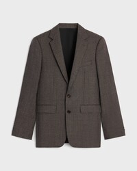 veste classique laine micro pied de poule - GRIS/MARINE -  - 1 | CELINE