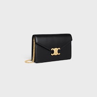 BRIEFTASCHE MIT KETTE MARGO aus glänzendem Kalbsleder - SCHWARZ - GIFT FINDER - 2 | CELINE