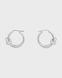 Knot Double Hoops in Brass with Rhodium Finish - SILVER - GIFT FINDER - 1 | CELINE