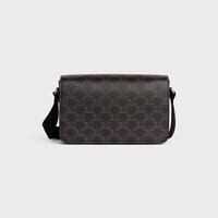 Flap Messenger bag IN TRIOMPHE CANVAS AND CALFSKIN - BLACK - CELINE ESSENTIALS - 1 | CELINE