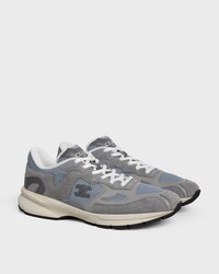 RUNNER SNEAKER IN CALFSKIN, SUEDE CALFSKIN AND MESH - GREY / ECRU -  - 2 | CELINE