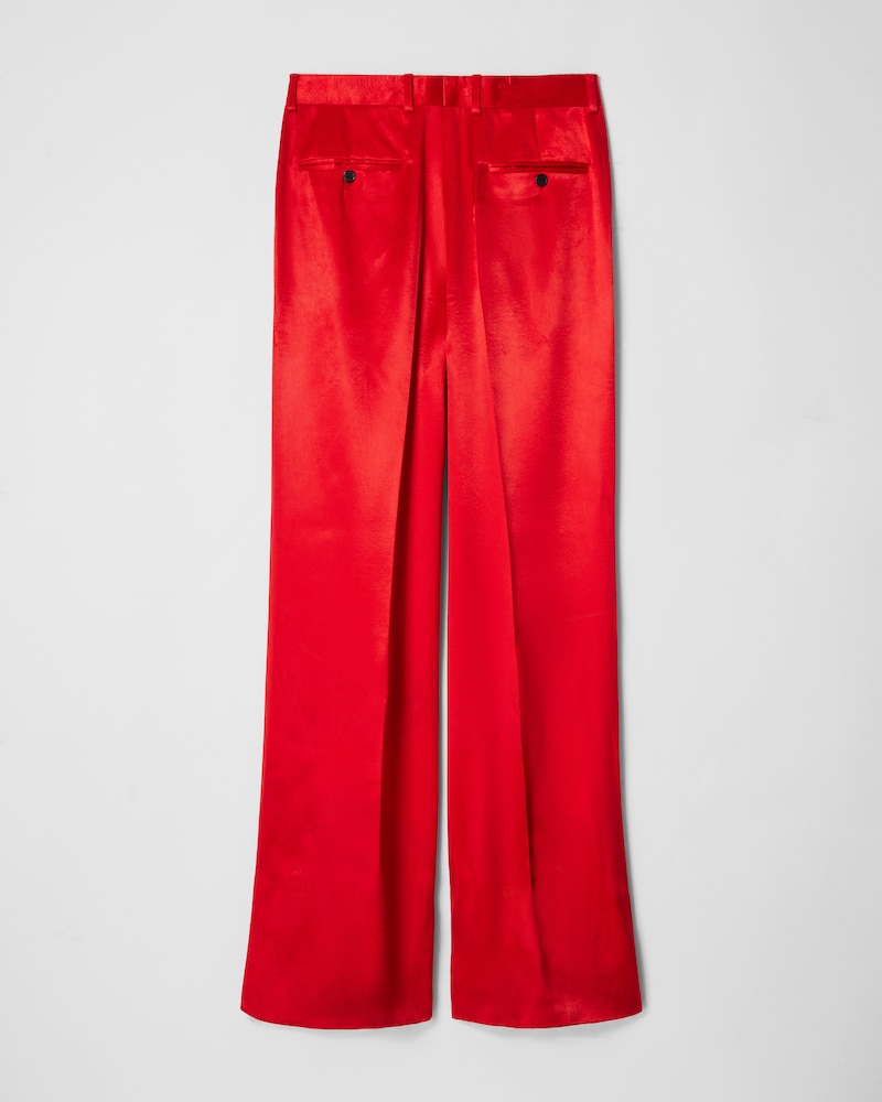 ethan trousers IN satin - RED -  - 1 | CELINE