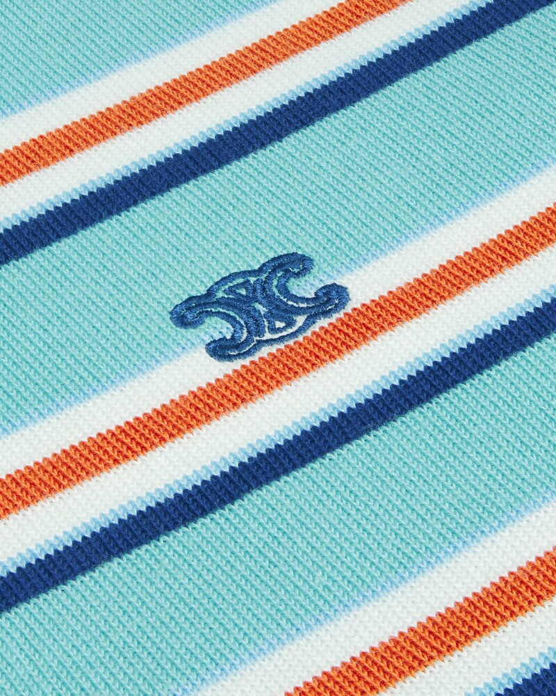 polo sweater IN striped cotton - SKY BLUE / CREAM -  - 1 | CELINE