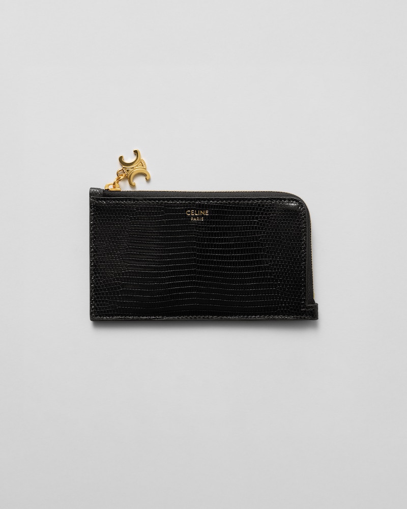 ロング ジップ付きカードホルダー / サルバトールリザード - ブラック - カードケース - 1 | CELINE