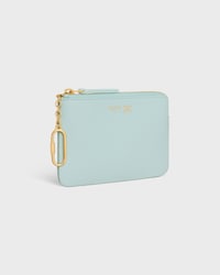 COIN PURSE TRIOMPHE STAMP IN GRAINED SUPPLE CALFSKIN - POWDER BLUE / DEEP IVORY - COIN HOLDERS - 2 | CELINE
