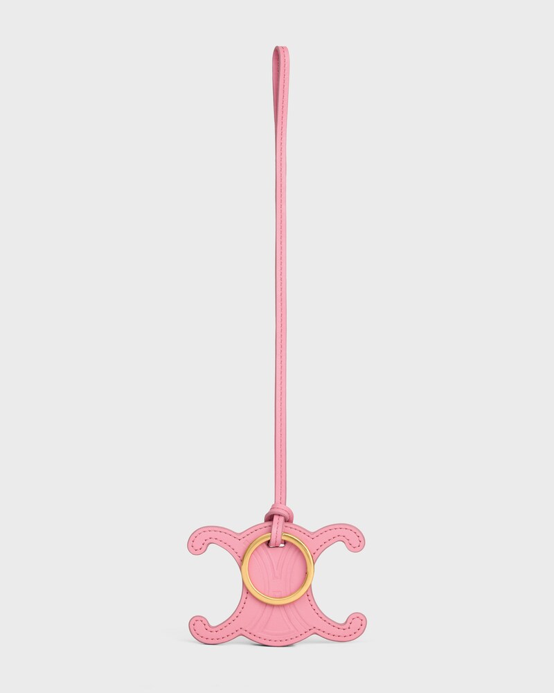 TRIOMPHE BAG CHARM IN SMOOTH CALFSKIN - ROSE - CHARMS AND ACCESSORIES - 1 | CELINE