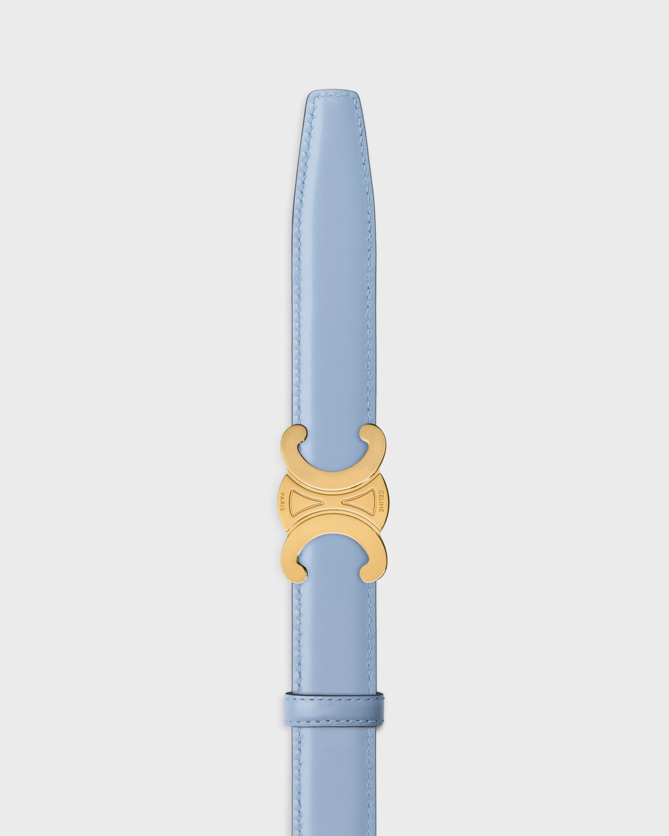 TRIOMPHE BUCKLE & REVERSIBLE STRAP 25MM - BLACK / LIGHT DENIM | CELINE