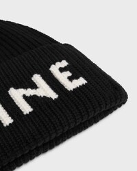 celine beanie IN wool cashmere - BLACK / WHITE -  - 2 | CELINE