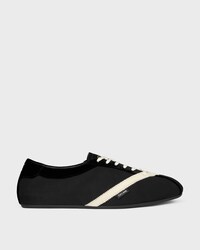 THE FLAT SNEAKER IN GROS GRAIN, VELVET, SUEDE GOATSKIN AND LAMBSKIN - BLACK / WHITE -  - 1 | CELINE
