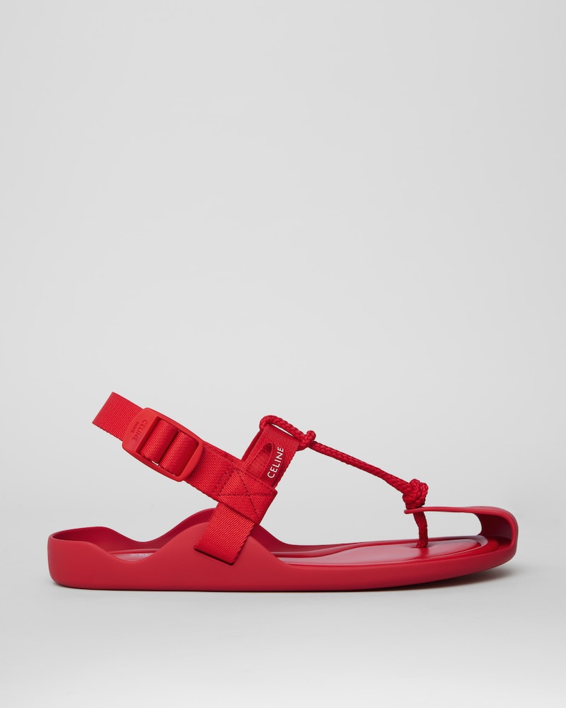 스포티 샌들 - 로프 & 캔버스 - 립스틱 레드 -  - 1 | CELINE