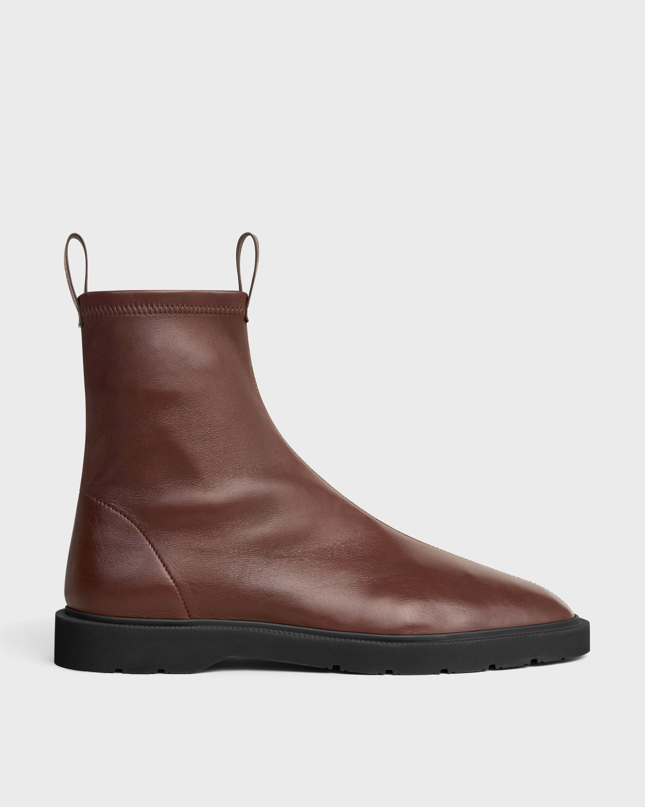 FLOW ZIPPED BOOT IN STRETCH LAMBSKIN - DARK BROWN | CELINE