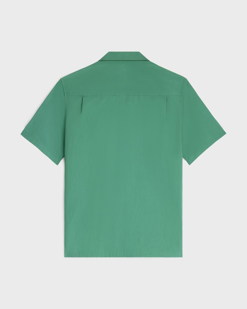 เสื้อเชิ้ต bowling ผ้าคอตตอนและผ้าลินิน - สีคลอโรฟิลล์ -  - 1 | CELINE
