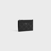 Zipped Card Holder IN Calfskin with triomphe embossed - BLACK - GIFT FINDER - 2 | CELINE
