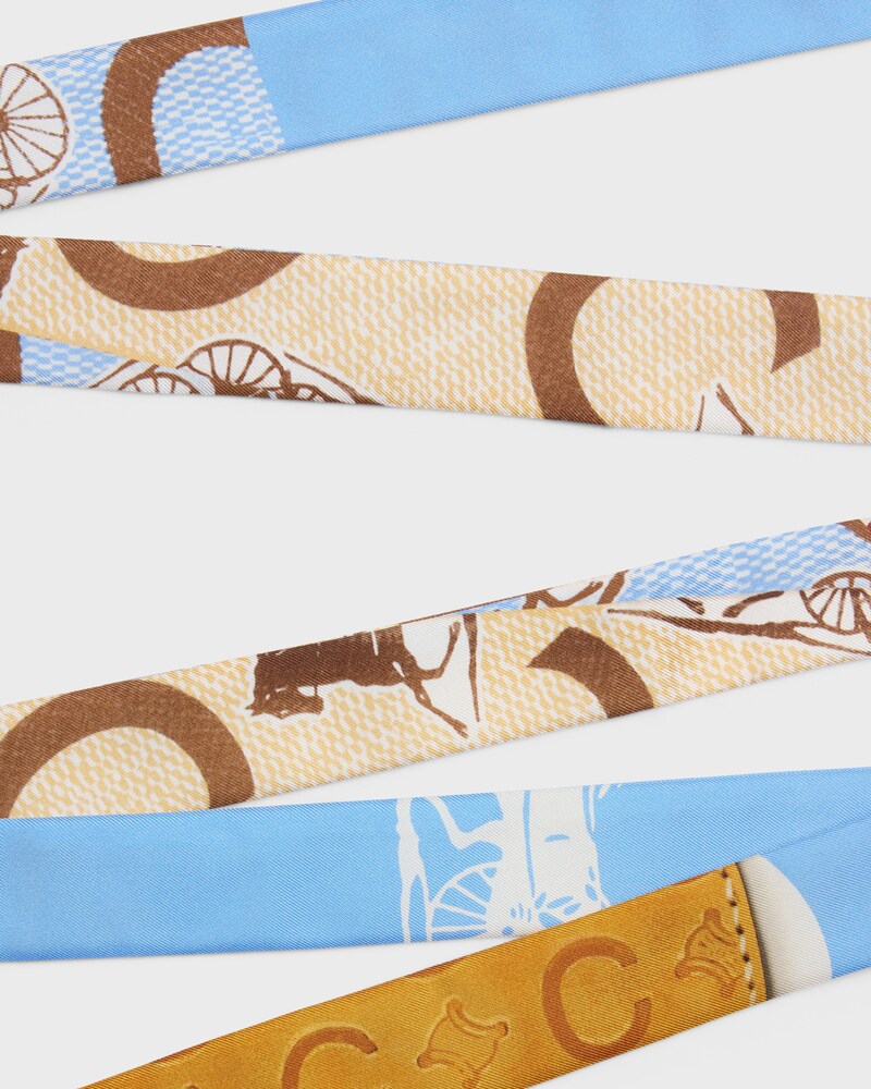 ribbon IN SILK TWILL - VANILLA/BLUE/BROWN -  - 1 | CELINE