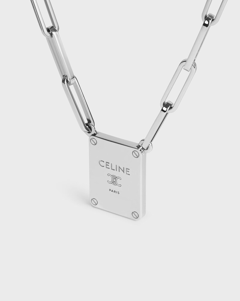 COLLIER TAG TRIOMPHE EN LAITON RHODIÉ - ARGENT - COLLIERS - 1 | CELINE