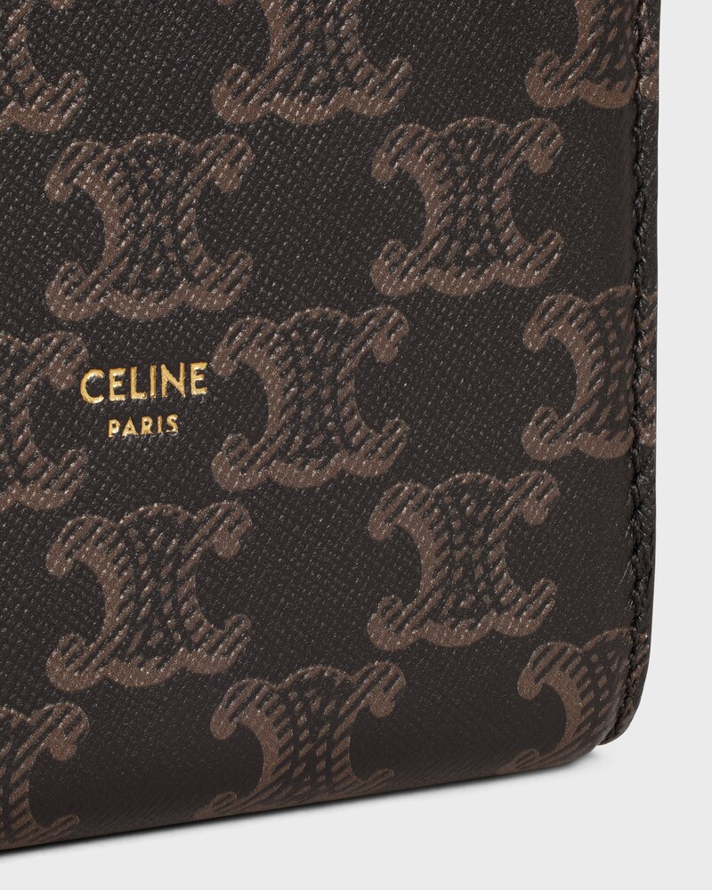 BOOKEND IN LAMBSKIN WITH TRIOMPHE CANVAS PRINT - BLACK / TAN - SMALL GIFTS - 1 | CELINE
