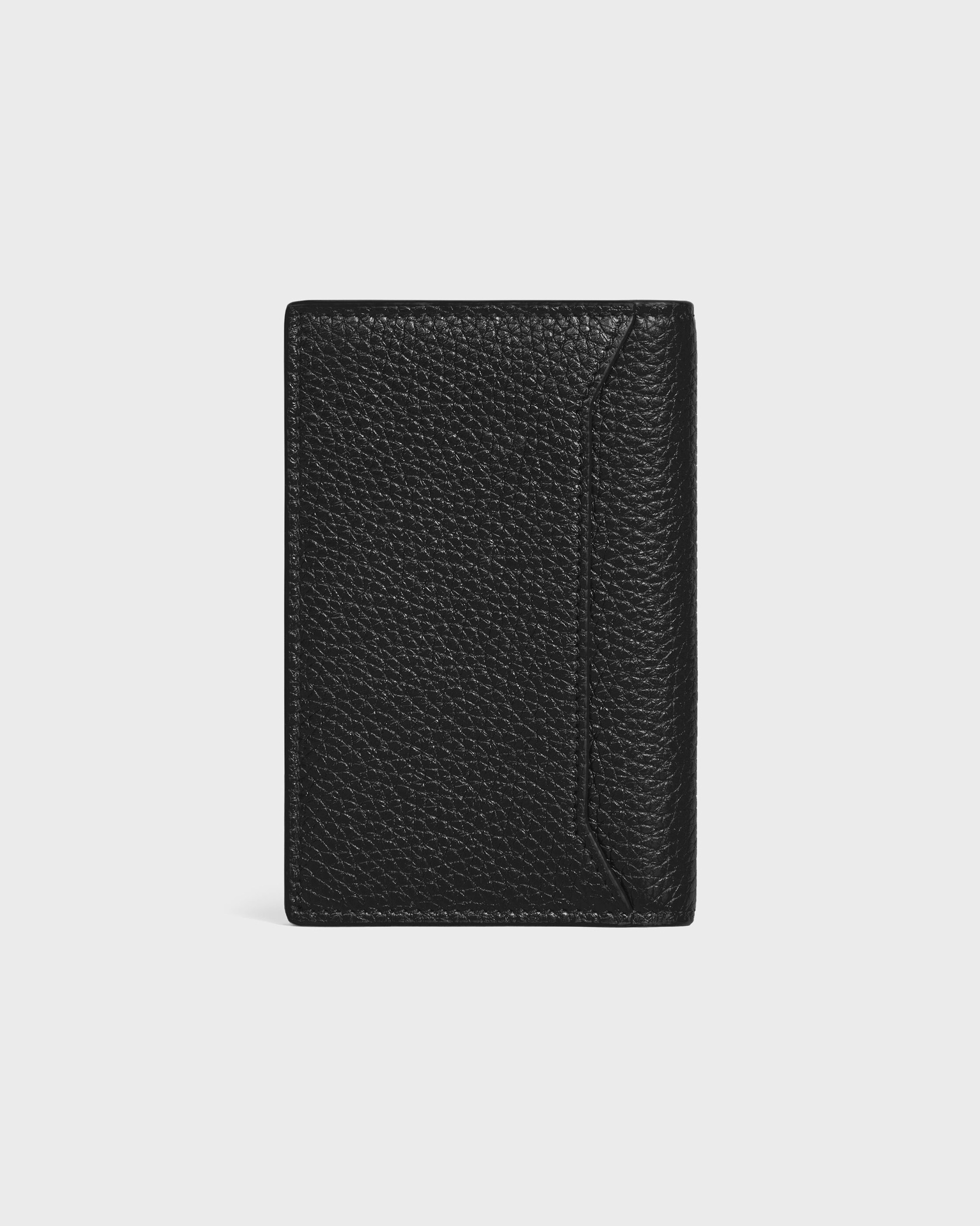 VERTICAL CARD HOLDER IN GRAINED CALFSKIN - BLACK | CELINE