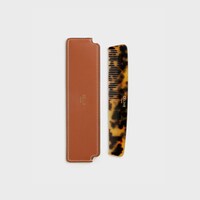 Hair Comb with Case in Natural Calfskin - Tan - CELINE MAISON - 2 | CELINE