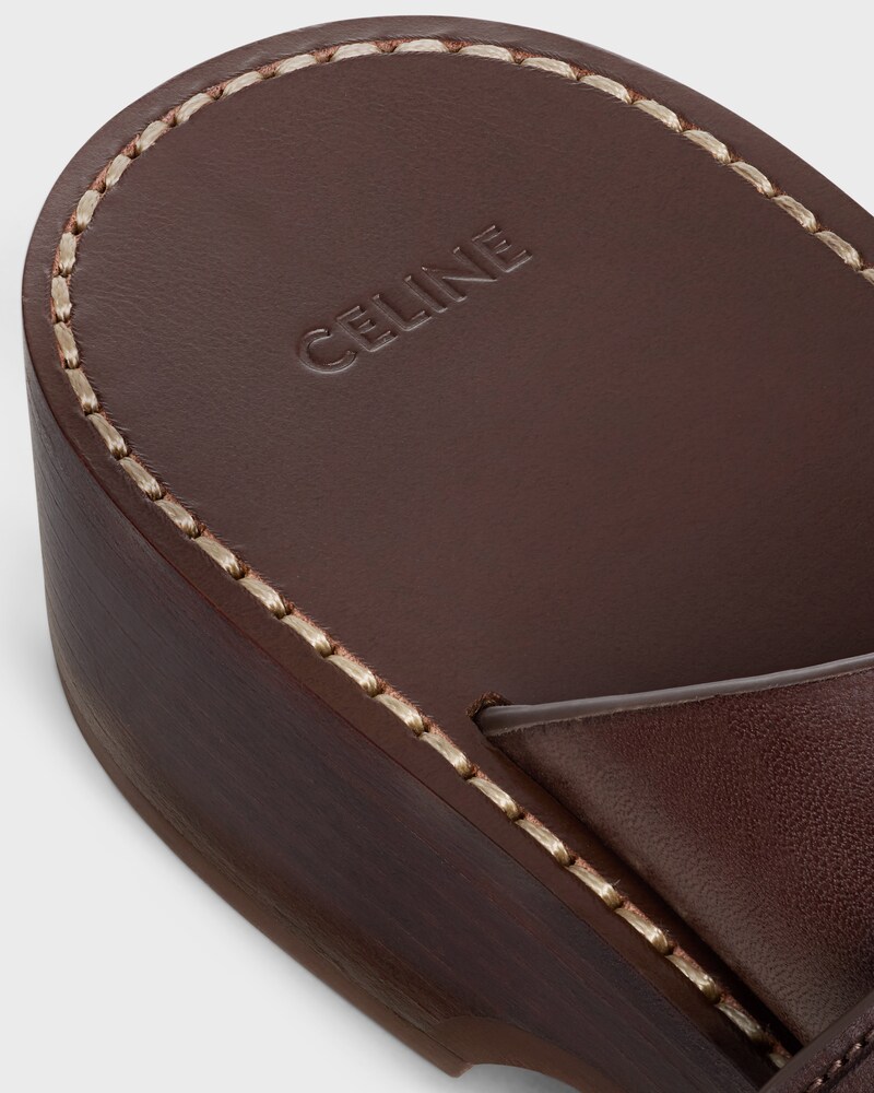 CLEO - DOUBLE STRAP SANDAL IN Calfskin - Vegetal Tanning - DARK BROWN -  - 1 | CELINE